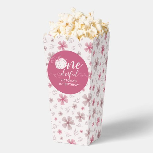 PINK BOW & ARCH FALL PUMPKIN FLOWERS BIRTHDAY GESCHENKSCHACHTEL (Geplatzt)