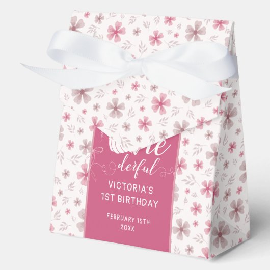 PINK BOW & ARCH FALL PUMPKIN FLOWERS BIRTHDAY GESCHENKSCHACHTEL (Vorderseite)