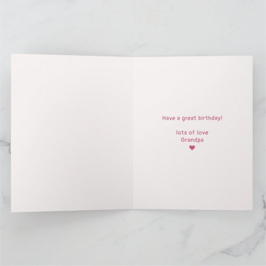 PINK BOW & ARCH FALL PUMPKIN FLOWERS BIRTHDAY KARTE (Innenseite)