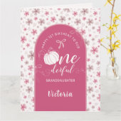 PINK BOW & ARCH FALL PUMPKIN FLOWERS BIRTHDAY KARTE (Gelbe Blume)