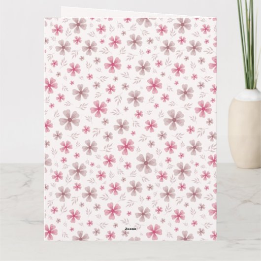 PINK BOW & ARCH FALL PUMPKIN FLOWERS BIRTHDAY KARTE (Rückseite)