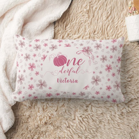 PINK BOW & ARCH FALL PUMPKIN FLOWERS BIRTHDAY LENDENKISSEN (Decke)