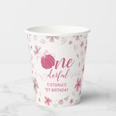 PINK BOW & ARCH FALL PUMPKIN FLOWERS BIRTHDAY PAPPBECHER (Vorderseite)