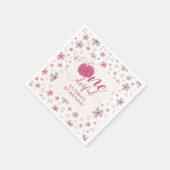 PINK BOW & ARCH FALL PUMPKIN FLOWERS BIRTHDAY SERVIETTE (Ecke)