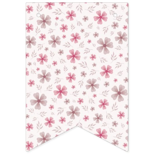 PINK BOW & ARCH FALL PUMPKIN FLOWERS BIRTHDAY WIMPELKETTE (Zweite Fahne)