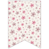 PINK BOW & ARCH FALL PUMPKIN FLOWERS BIRTHDAY WIMPELKETTE (Erste Fahne)