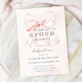 Pink Bow auf Cloud Nine Baby Dusche Einladung