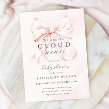 Pink Bow auf Cloud Nine Baby Dusche