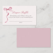 Pink Bow Baby Diaper Anfragekarte Begleitkarte (Vorne/Hinten)
