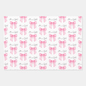 Pink Bow Baby Duschabziehpapier Geschenkpapier Set (Vorderseite)