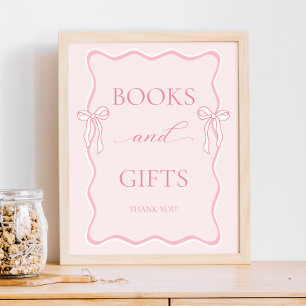 Pink Bow Baby Duschbücher und Geschenke Poster