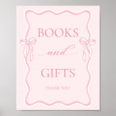 Pink Bow Baby Duschbücher und Geschenke Poster (Vorne)