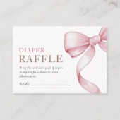 Pink Bow Baby Dusche Begleitkarte (Vorderseite)