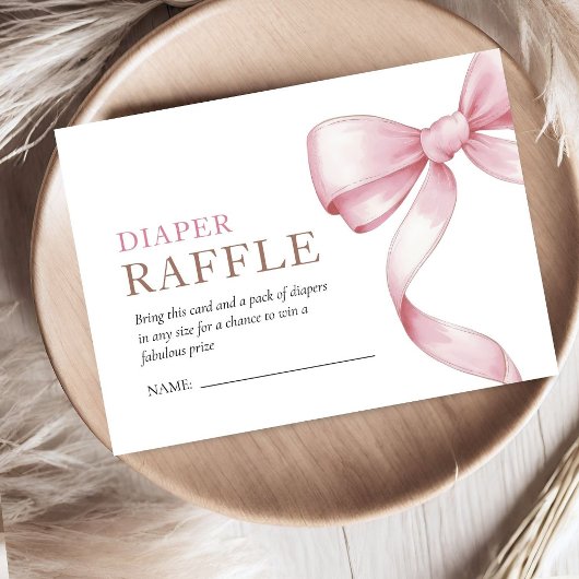 Pink Bow Baby Dusche Begleitkarte