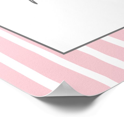 Pink Bow Baby Dusche Begrüßungszeichen Poster (Ecke)