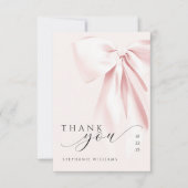 Pink Bow Baby Dusche Danke Karte (Vorderseite)