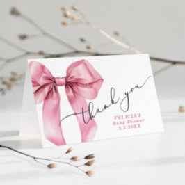 Pink Bow Baby Dusche Danke Karte