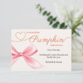 Pink Bow Baby Dusche Danke Karte | Elegant Girl (Stehend Vorderseite)