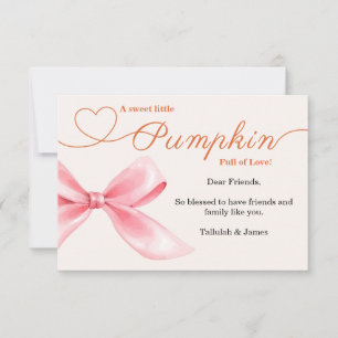 Pink Bow Baby Dusche Danke Karte   Elegant Girl