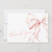 Pink Bow Baby Dusche Dankeskarte (Vorderseite)