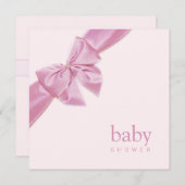 Pink Bow Baby Dusche Einladung (Vorne/Hinten)