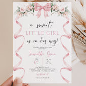 Pink Bow Baby Dusche Einladung