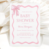 Pink Bow Baby Dusche Einladung