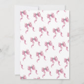Pink Bow Baby Dusche Einladung (Rückseite)