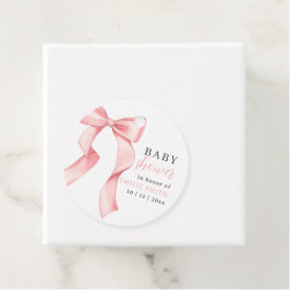 Pink Bow Baby Dusche Einladung, rosa Coquette Geschenkanhänger