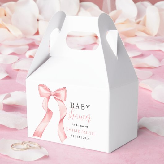 Pink Bow Baby Dusche Einladung, rosa Coquette Geschenkschachtel (Hochzeit)