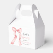 Pink Bow Baby Dusche Einladung, rosa Coquette Geschenkschachtel (Vorderseite)