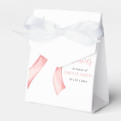 Pink Bow Baby Dusche Einladung, rosa Coquette Geschenkschachtel (Vorderseite)