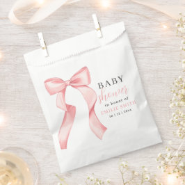Pink Bow Baby Dusche Einladung, rosa Coquette Geschenktütchen