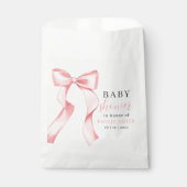 Pink Bow Baby Dusche Einladung, rosa Coquette Geschenktütchen (Vorderseite)