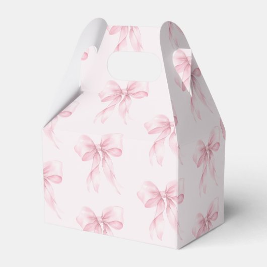 Pink Bow Baby Dusche elegant Geschenkschachtel (Rückseite)