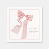 Pink Bow Baby Dusche Elegantes Papier Serviette (Vorderseite)