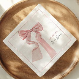 Pink Bow Baby Dusche Elegantes Papier Serviette