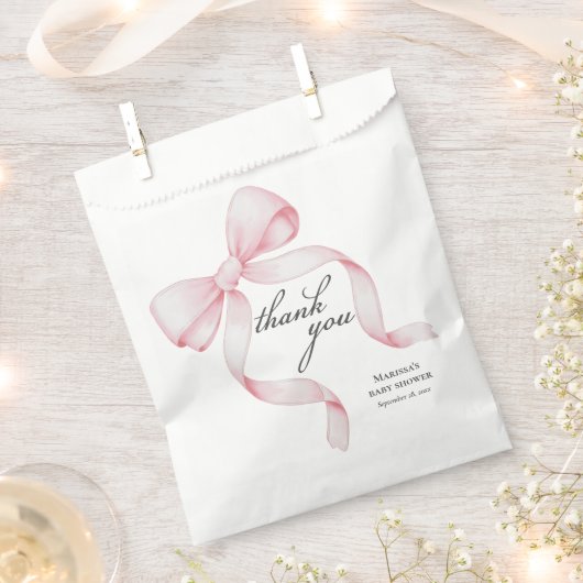 Pink Bow Baby Dusche Gefälligkeitstaschen Geschenktütchen (Ausgeschnitten)