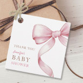 Pink Bow Baby Dusche Geschenkanhänger