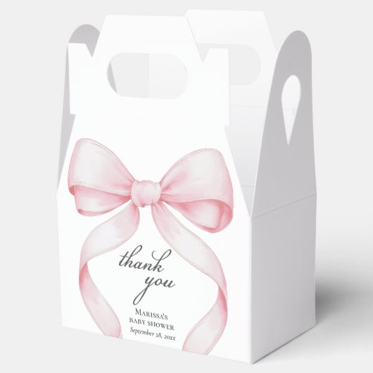 Pink Bow Baby Dusche Geschenkschachtel (Geöffnet)