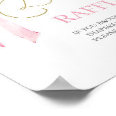 Pink Bow Baby Dusche Girl Diaper Raffle-Zeichen Poster (Ecke)