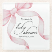 Pink Bow Baby Dusche Glasuntersetzer (Vorderseite)