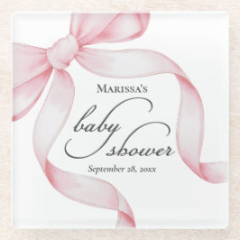 Pink Bow Baby Dusche Glasuntersetzer