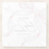 Pink Bow Baby Dusche Glasuntersetzer (Rückseite)