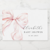 Pink Bow Baby Dusche Mini Champagne Labels Schaumweinetikett (Einzelnes Label)