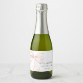 Pink Bow Baby Dusche Mini Champagne Labels Schaumweinetikett (Vorderseite)