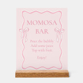 Pink Bow Baby Dusche Momosa Bar Acrylschild