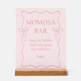 Pink Bow Baby Dusche Momosa Bar Acrylschild
