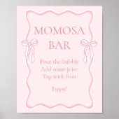 Pink Bow Baby Dusche Momosa Bar Poster (Vorne)