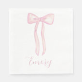 Pink Bow Baby Dusche Napkins individuell anpassbar Serviette (Vorderseite)